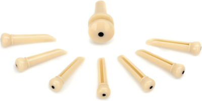 Daddario Plastic Bridge Pins String Instrument Accessory in White Color Ivory/Ebony Dot