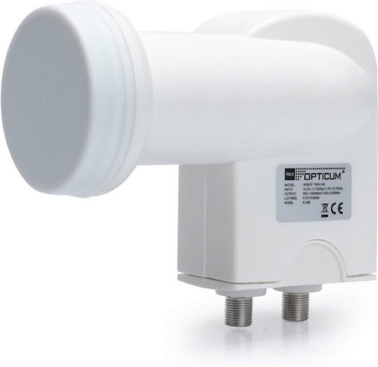 Opticum Robust Twin LNB Twin (2 Εξόδων) με Χαμηλό Όριο Θορύβου 0.1dB