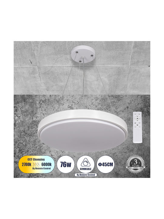 GloboStar Casper Pendant Light White 45cm
