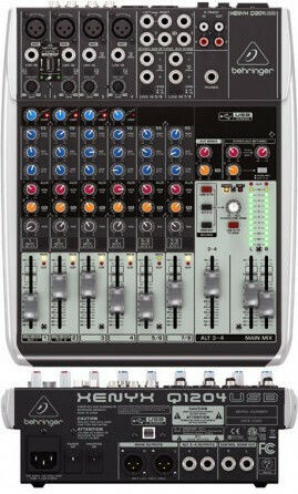 Behringer Xenyx Q1204 USB Consolă Analogică 12 Canale cu Putere fantomă & 4 Intrări XLR