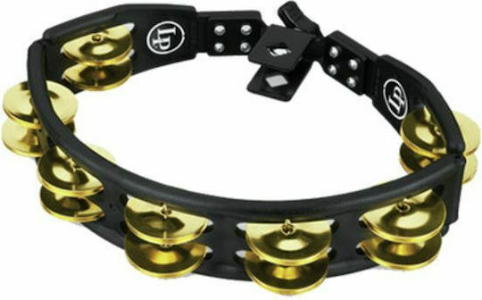 Latin Percussion LP175 Black Plastic Hi-Hat Tambourine with Double Row Jingles