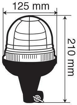 Lampa Auto-Leuchtturm LED 12 / 24V 12.5cm mit Orange Beleuchtung