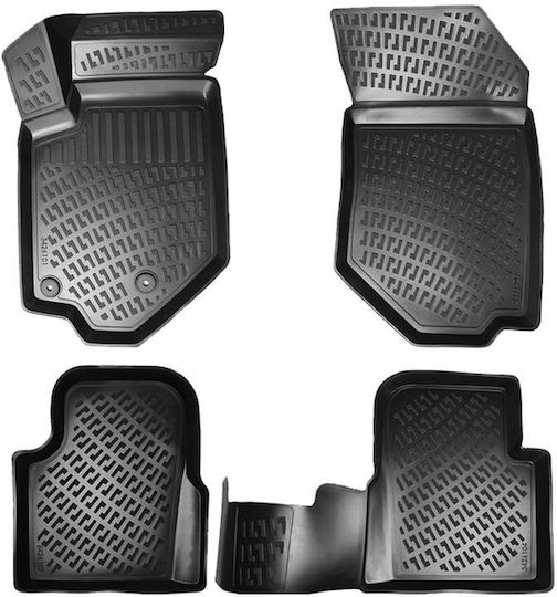 Rizline Set of Front and Rear Mats Tray Type 4pcs from Rubber for Opel Corsa Black