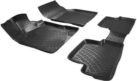 Rizline Set of Front and Rear Mats Tray Type 4pcs from Rubber for Nissan Qashqai 2007-2013 Black