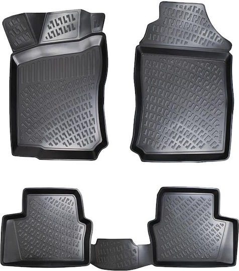 Rizline Set of Front and Rear Mats 4pcs Tray Type for Opel Vectra 1998-2002 Black