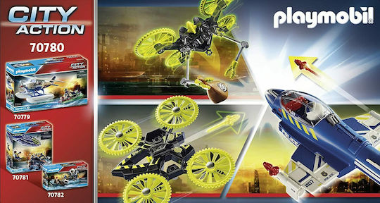 Playmobil City Action Police Jet with Drone for 5-10 years old