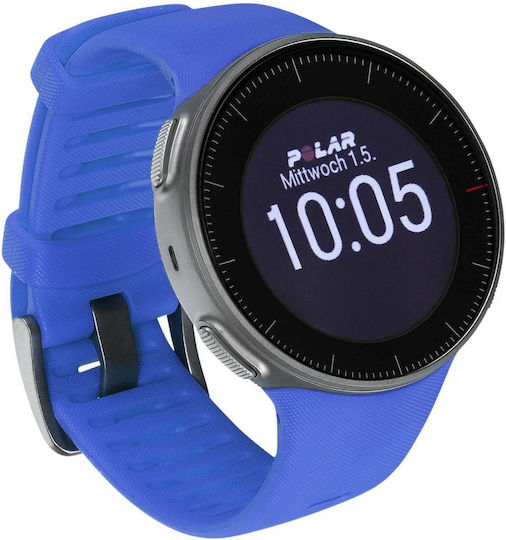 Polar Vantage V Stainless Steel 46mm Αδιάβροχο Smartwatch (Μπλε)