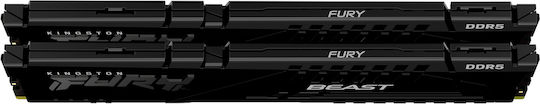 Kingston Fury Beast DDR5 32GB RAM με 2x16GB Modules και Ταχύτητα 6000 για Desktop