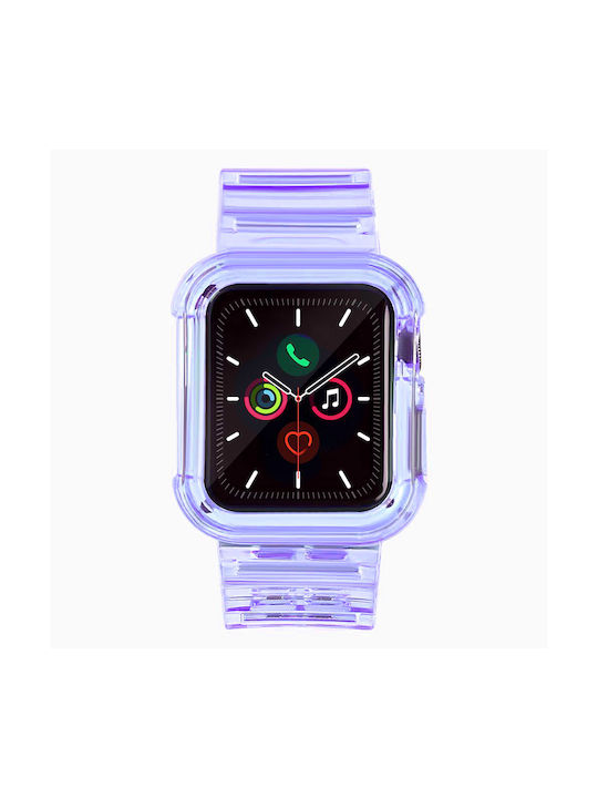 Hurtel Light Set Case & Curea Silicon Violet (Apple Watch 44/45/46mm/Ultra 49mm)