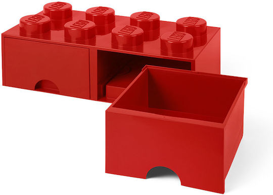 LEGO Children's Storage Box made of Plastic 8 Knobs Red 50x25x17cm 1pcs