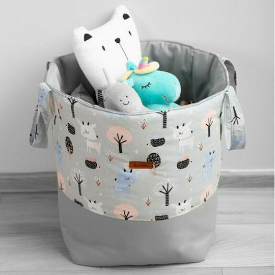 Sensillo Children's Fabric Storage Basket Gray 35x35x47cm