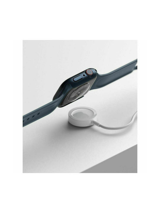 Ringke Slim 2-Pack Пластмасов Калъф Clear & Metallic Blue за Apple Watch 45 мм