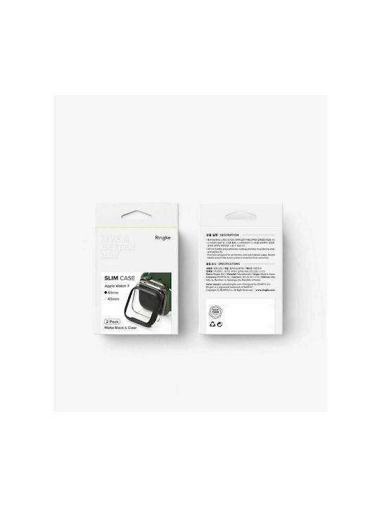 Ringke Slim 2-Pack Πλαστική Θήκη Clear & Matte Black για το Apple Watch 41mm