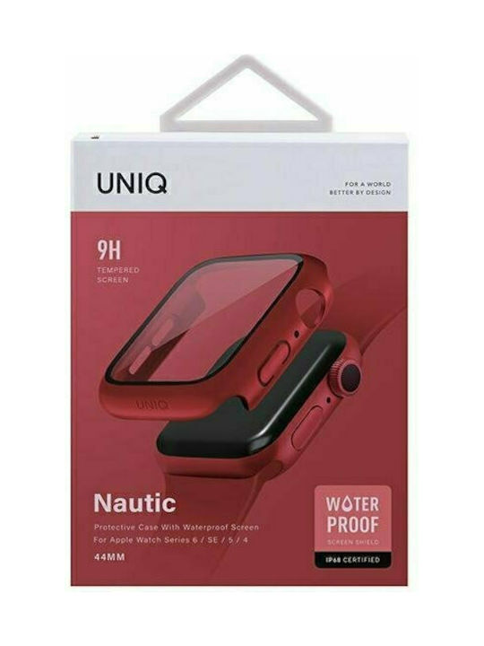 Uniq Nautic Plastic Case with Glass in Red color for Apple Watch 44mm