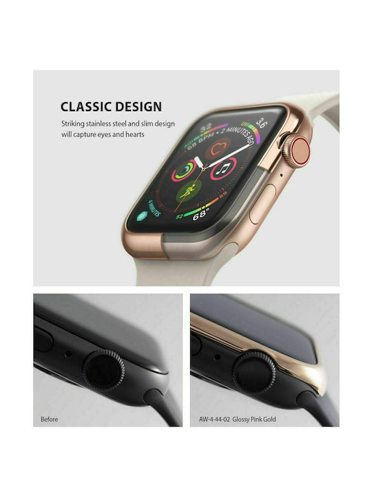 Ringke Bezel Styling Plastic Case Glossy Rose Gold for Apple Watch 40mm