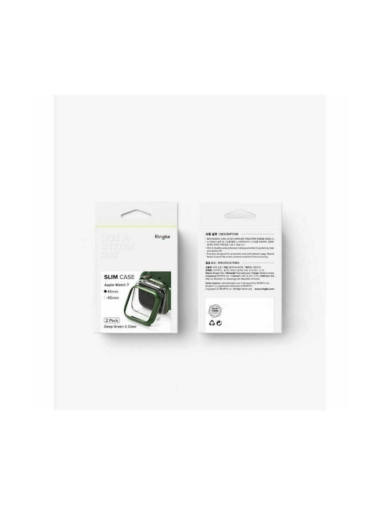 Ringke Slim 2-Pack Πλαστική Θήκη Clear & Deep Green για το Apple Watch 41mm