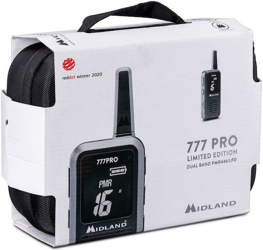 Midland 777 Pro Limited Edition Transmițător Wireless PMR cu Ecran Monocrom Set 2buc