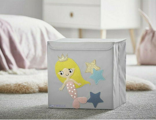 Potwells Детска кутия за съхранение сгъваема Mermaid Сив 33x32x32см 1бр