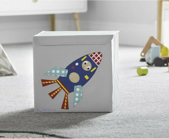 Potwells Детска кутия за съхранение сгъваема Rocket Сив 33x32x32см 1бр
