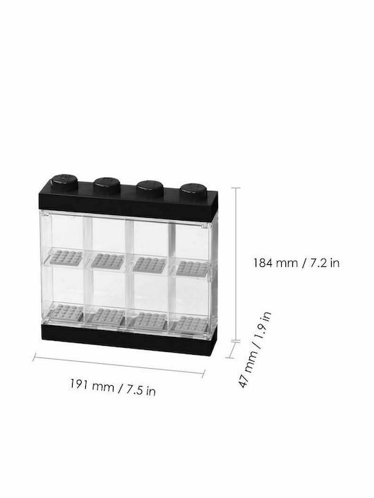 LEGO Παιδικό Κουτί Αποθήκευσης από Πλαστικό Display Case 8 Μαύρο 19.1x18.4x18.4cm