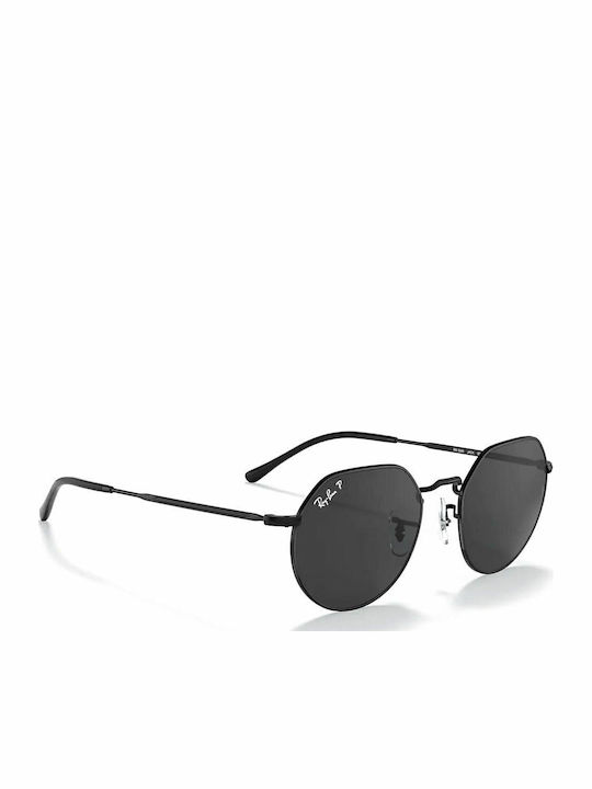 Ray Ban Jack Unisex Sunglasses with Black Metal Frame and Black Polarized Lens RB3565 002/48