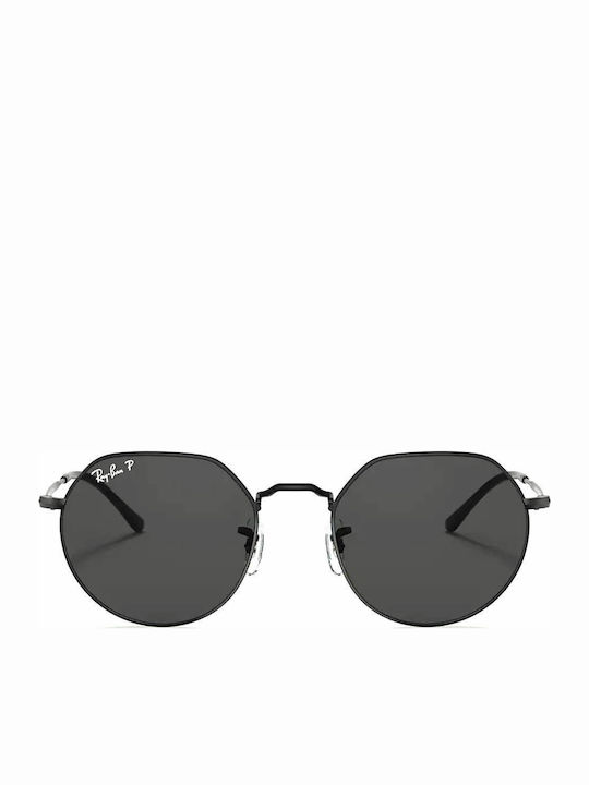 Ray Ban Jack Unisex Sunglasses with Black Metal Frame and Black Polarized Lens RB3565 002/48