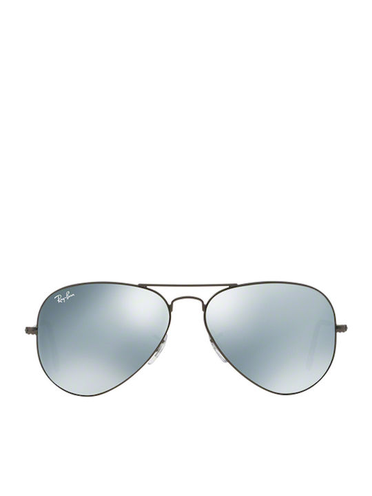 Ray Ban Aviator Sunglasses Silver with Metal Frame & Silver Lens