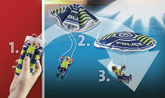 Playmobil City Action Police Parachute with Amphibious Vehicle for 5-10 years old