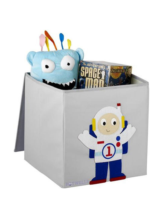 Potwells Children's Folding Storage Box made of Fabric Astronaut Gray 33x32x32cm 1pcs