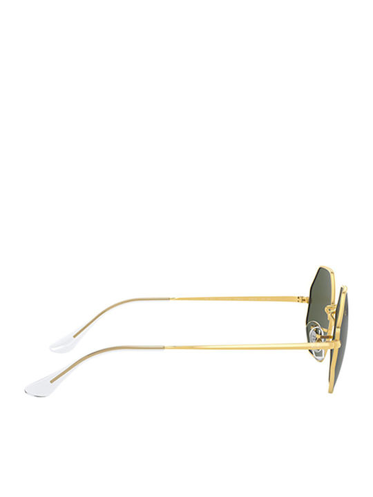 Ray Ban Octagon Unisex Sunglasses with Gold Metal Frame and Green Lens RB1972 919631