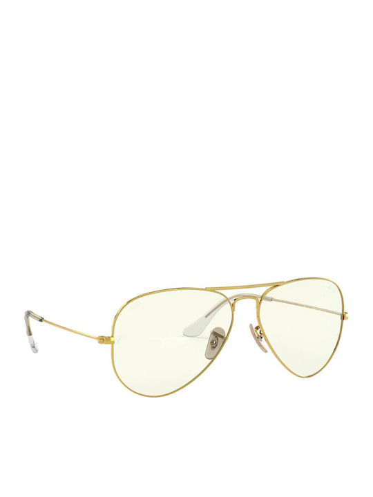 Ray Ban Авиатор Унисекс Слънчеви Очила с Златен Метален Рамка и Прозрачни Стъкла