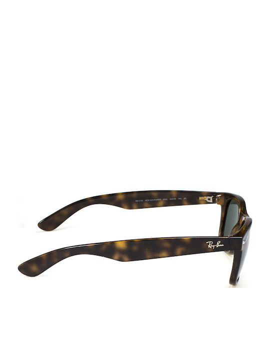 Ray Ban Wayfarer Unisex Sunglasses with Brown Tartaruga Plastic Frame and Brown Lens RB2132 902L