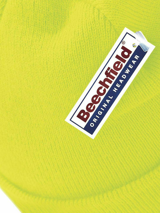 Beechfield Knitted Beanie Cap Fluorescent Yellow
