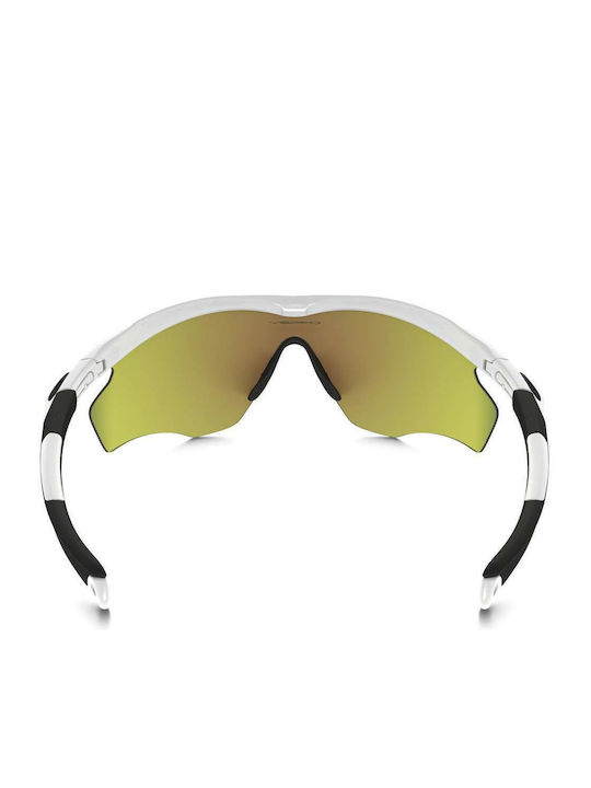 Oakley M2 Frame XL Men's Sunglasses with White Plastic Frame and Orange Mirror Lens OO9343-05