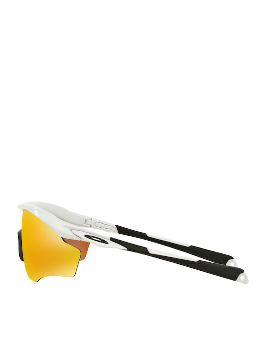 Oakley M2 Frame XL Men's Sunglasses with White Plastic Frame and Orange Mirror Lens OO9343-05