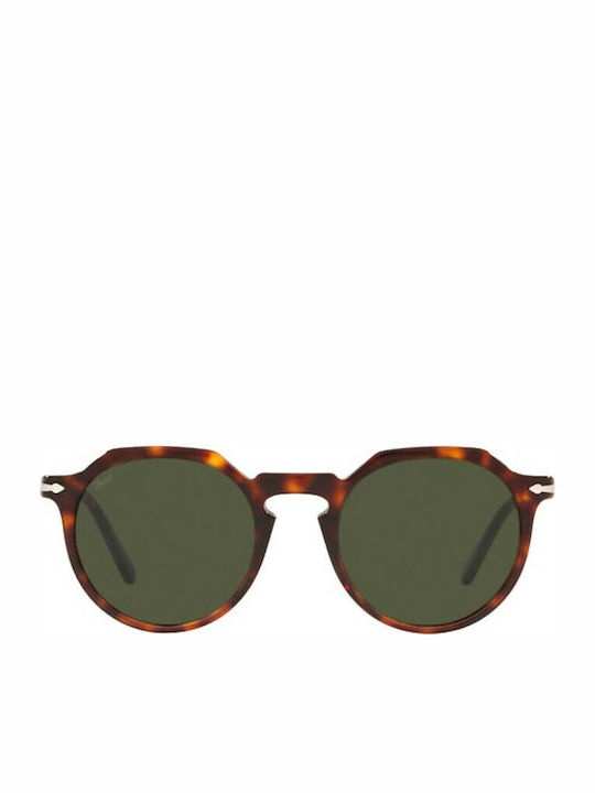 Persol Unisex Γυαλιά Ηλίου με Καφέ Ταρταρούγα Κοκκάλινο Σκελετό και Πράσινο Φακό PO3281S 24/31