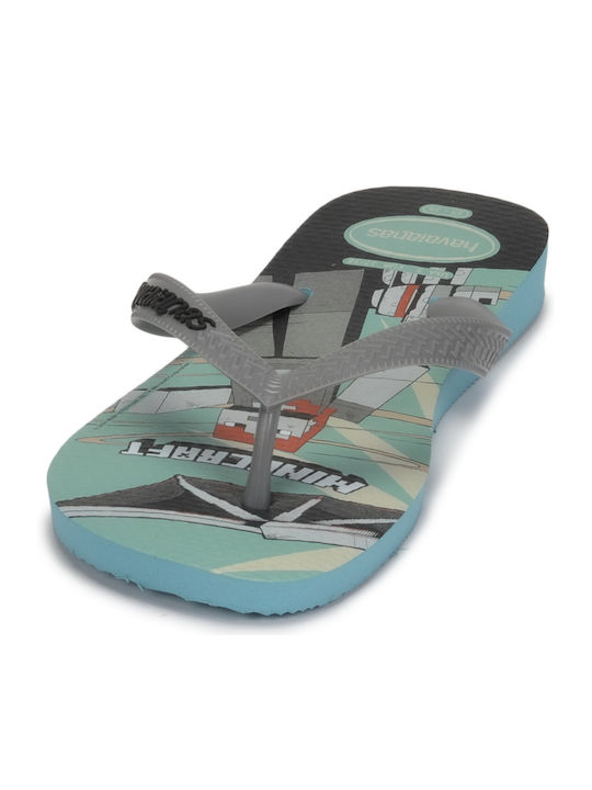 Kids' Flip Flops Gray Minecraft