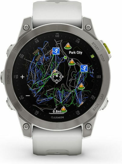 Garmin Epix (Gen 2) Sapphire Титан 47мм Водоустойчив Смартчасовник с Пулсомер (White Titanium)