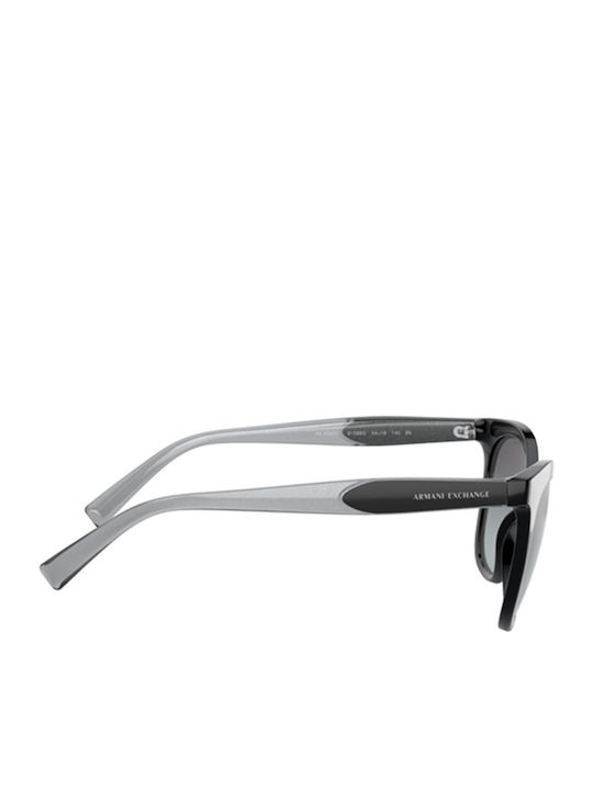 Armani Exchange Women's Sunglasses with Black Plastic Frame and Black Gradient Lens