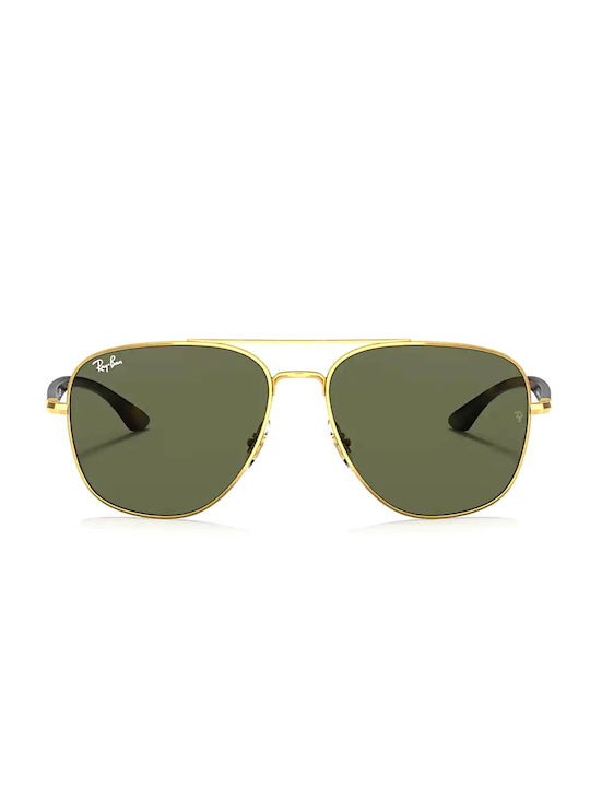 Ray Ban Sunglasses with Gold Metal Frame and Green Lens RB3683 001/31