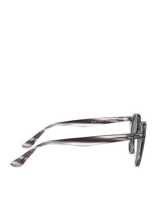 Ray Ban Highstreet Unisex Sunglasses with Grey Tartaruga Horn-Rimmed Frame and Black Mirror Lens RB2180 6430/87