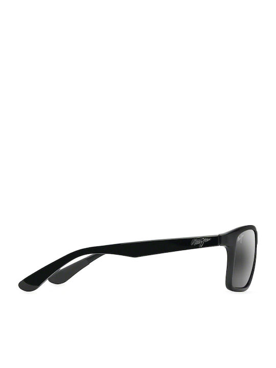 Maui Jim Onshore Men's Sunglasses with Black Plastic Frame and Black Polarized Mirror Lens 798-02