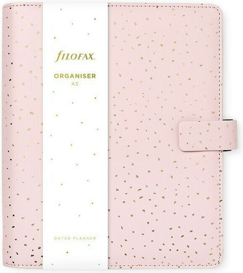 Filofax Organizer Confetti Rose Quartz Ροζ Δερμάτινο 14.8x21εκ.