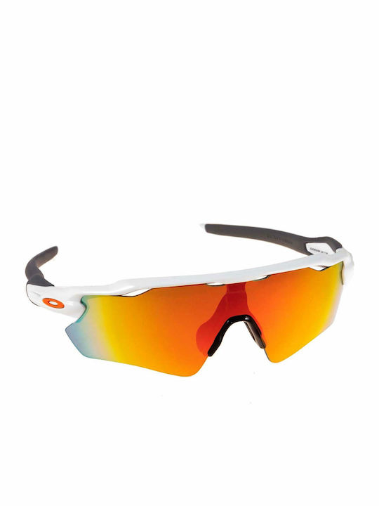 Oakley Radar Ev Path Ανδρικά Γυαλιά Ηλίου με Λευκό Κοκκάλινο Σκελετό και Πορτοκαλί Καθρέφτη Φακό OO9208-16