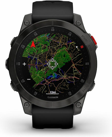 Garmin Epix (Gen 2) Sapphire Titanium 47mm Waterproof Smartwatch with Heart Rate Monitor (Black Titanium)