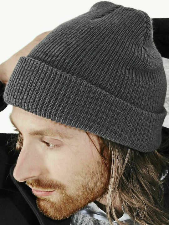 Beechfield B425 Ribbed Beanie Cap Graphite Grey