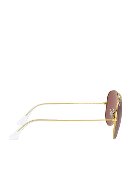 Ray Ban Aviator Unisex Sunglasses with Gold Metal Frame and Red Polarized Lens RB3025 9196/AF