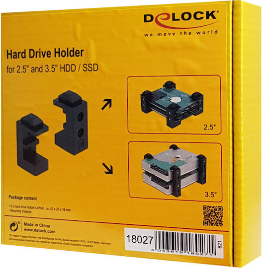 DeLock Hard Drive Base for 2.5″ and 3.5″ HDD / SSD 8pcs Black (18027)
