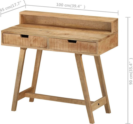 Бюро Дървено Бежово 100x45x90см