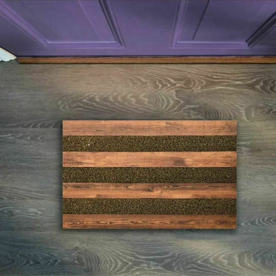 San Lorentzo Entrance Doormat Carpet Lines Gold 45x75cm 1700655G Gold